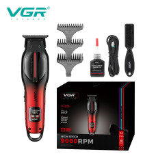 Тример VGR V-226 RED, 9000 RPM, 3 насадки, LED display