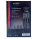 Тример VGR V-254 GREEN, 4 насадки, 7000 RPM, 2000 mAh, LED display