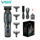 Тример VGR V-254 GREEN, 4 насадки, 7000 RPM, 2000 mAh, LED display