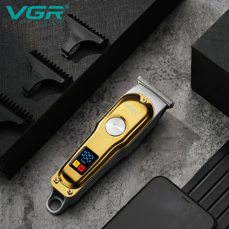 Тример VGR V-290 GOLD, 3 насадки, LED Display