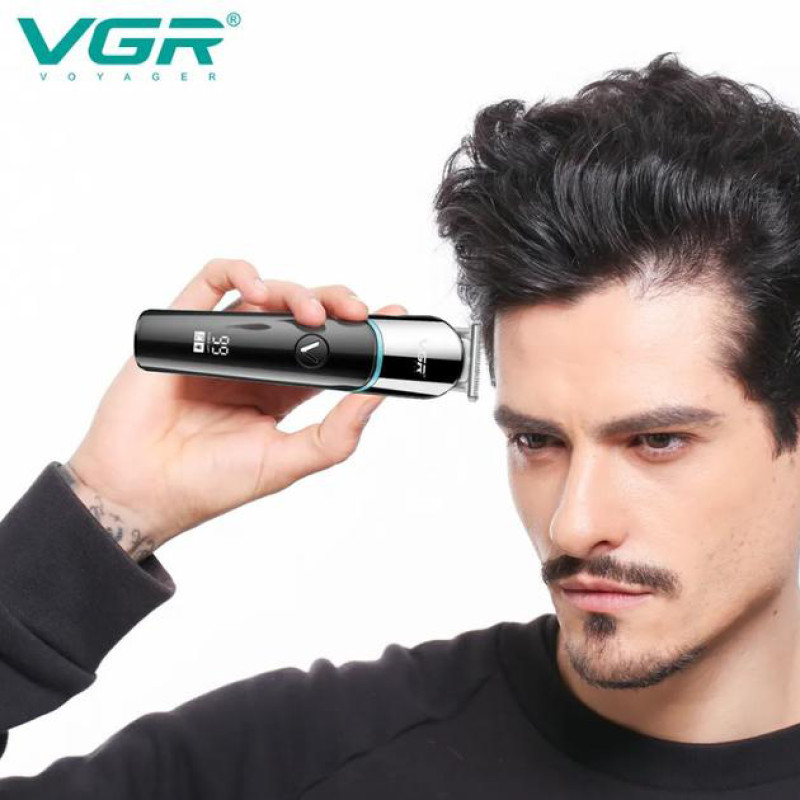 Тример VGR V-291 BLUE, 4 насадки, LED display