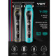 Тример VGR V-299 BLUE, 4 насадки, 9000RPM, 2000 mAh, 5 рівнів швидкості, LED display