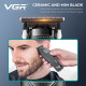 Триммер VGR V-880T BLACK, EXTERNAL ROTOR MOTOR, MIM BLADE, 4 насадки, док-станция оптом в Украине