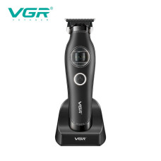 Тример VGR V-880T BLACK, EXTERNAL ROTOR MOTOR, MIM BLADE, 4 насадки, док-станція