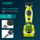 Тример VGR V-880T GREEN, EXTERNAL ROTOR MOTOR, MIM BLADE, 4 насадки, док-станція