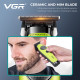 Тример VGR V-880T GREEN, EXTERNAL ROTOR MOTOR, MIM BLADE, 4 насадки, док-станція