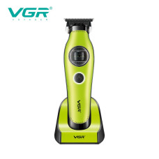 Тример VGR V-880T GREEN, EXTERNAL ROTOR MOTOR, MIM BLADE, 4 насадки, док-станція