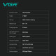 Тример VGR V-880T GREEN, EXTERNAL ROTOR MOTOR, MIM BLADE, 4 насадки, док-станція