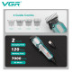 Триммер VGR V-900 BLACK, 4 насадки, LED display, 7000 RPM оптом в Украине