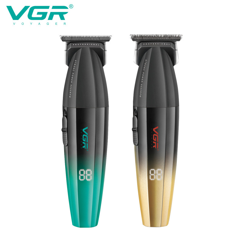 Тример VGR V-906 GOLD, 3 насадки, керамічне лезо, TURBO режим 9000 RPM, LED display