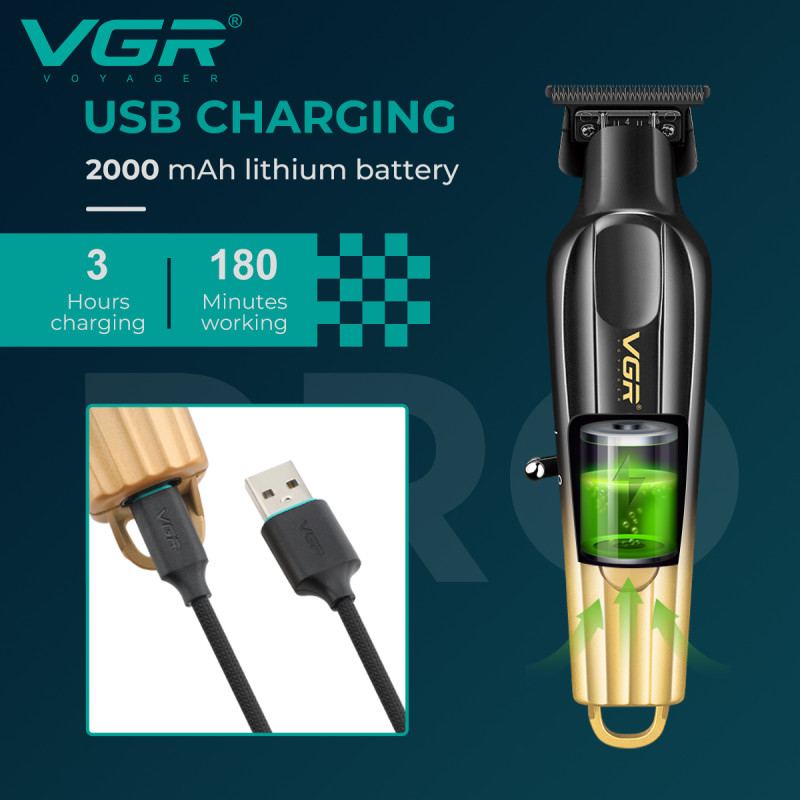 Тример VGR V-935 GOLD, 5 насадок, 7000 RPM, LED display