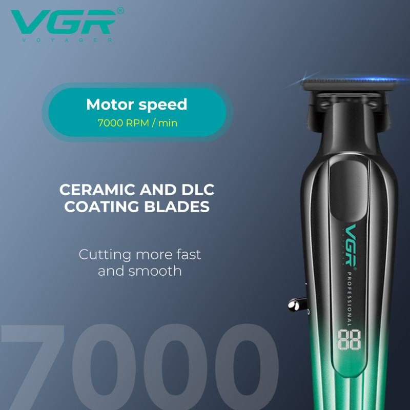 Тример VGR V-935 GREEN, 5 насадок, 7000 RPM, LED display