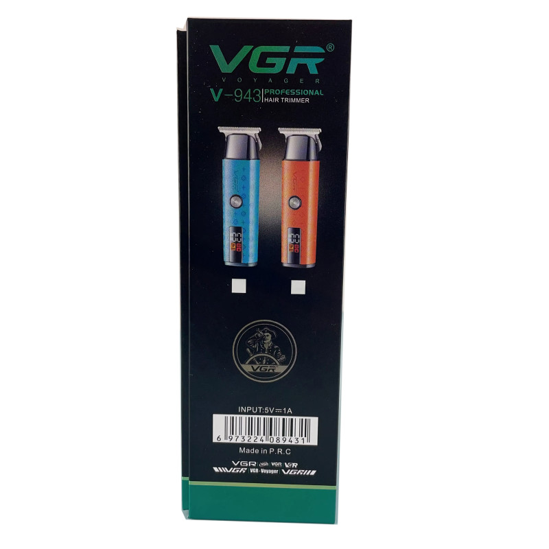 Тример VGR V-943 BLUE, 3 насадки, LED Display
