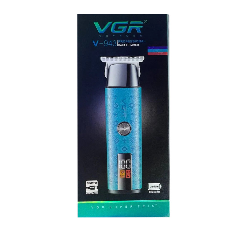 Тример VGR V-943 ORANGE, 3 насадки, LED Display