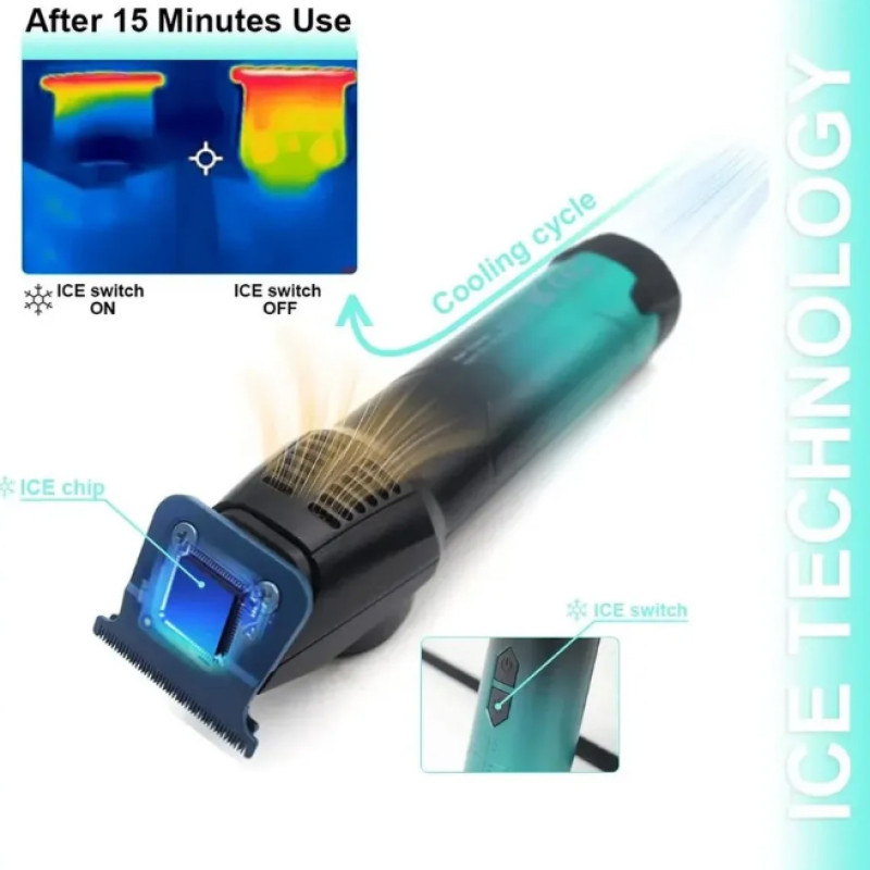 Триммер VGR V-946 с технологией охлаждения ICE TECHNOLOGY, 4 насадки, 8000 RPM, 3000 mAh, LED display оптом в Украине