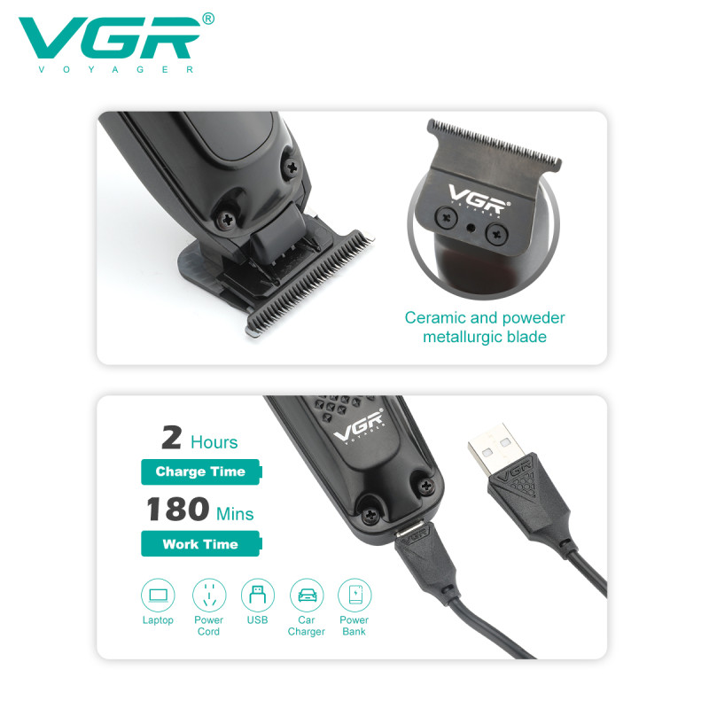 Тример VGR V-972, 4 насадки, LED display