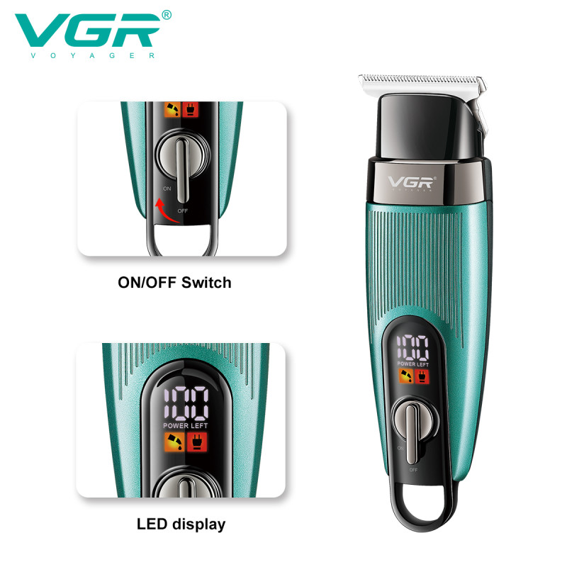 Тример VGR V-975 GOLD, 4 насадки, LED display