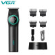 Тример VGR V-977 BLACK, регулювання потужності 6000 - 8000 RPM, 2500 mAh, 4 насадки, LED display