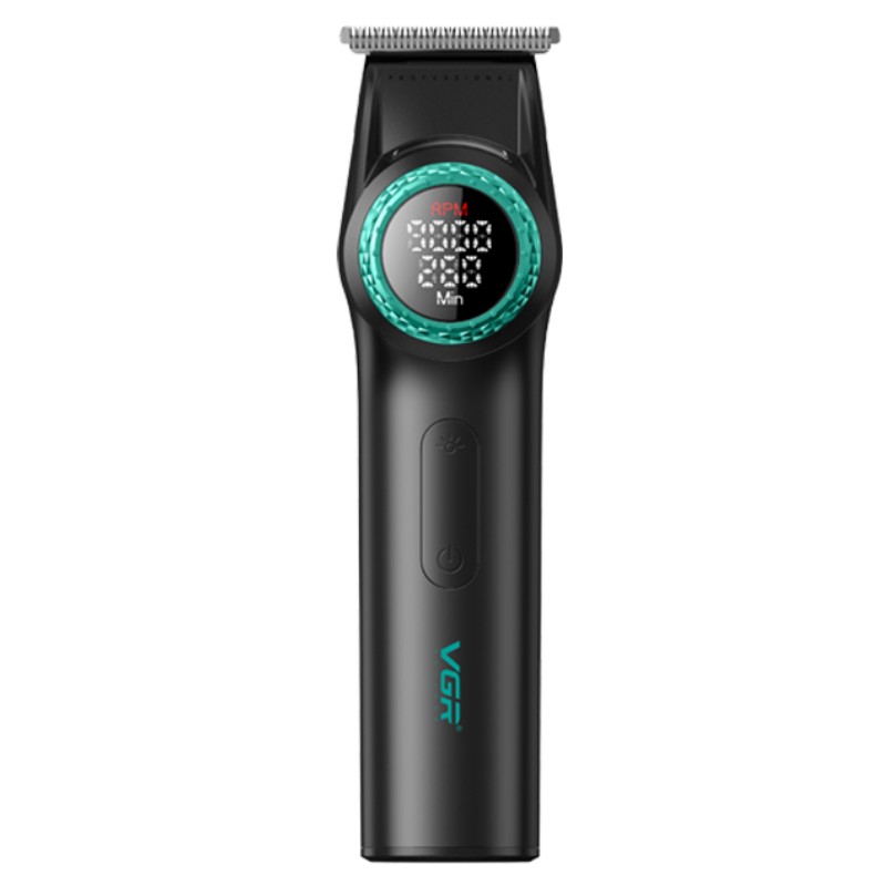 Тример VGR V-977 BLACK, регулювання потужності 6000 - 8000 RPM, 2500 mAh, 4 насадки, LED display