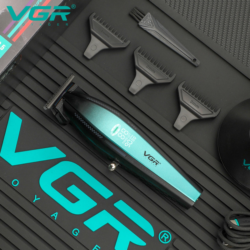 Тример VGR V-992 GREEN, 9000 RPM, 2000 mAh, 3 насадки, LED display