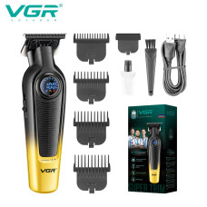 Тример VGR V-996 YELLOW, 4 насадки, LED display