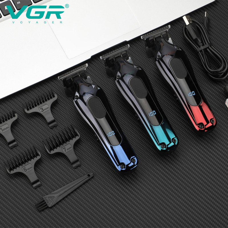 Тример VGR V-998 GREEN, 4 насадки, LED display