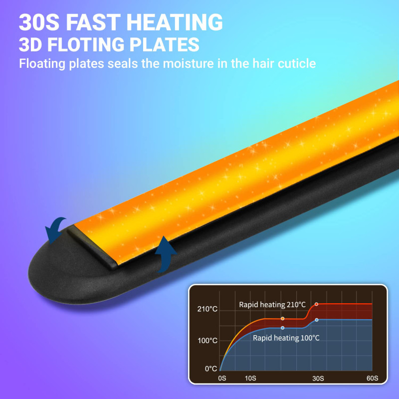 Випрямляч для волосся VGR V-515 BLACK, температура від 100 ° C до 210 ° C, керамічне покриття, LED display, 50 Вт