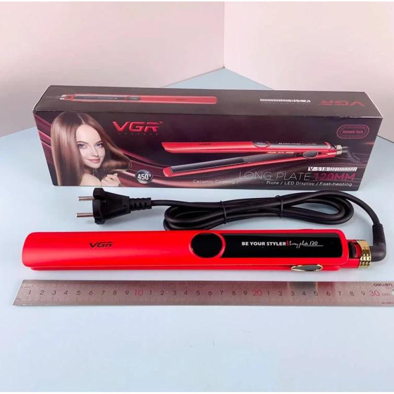 Випрямляч для волосся VGR V-518 RED, температура від 100 ° C до 230 ° C, керамічне покриття, LED display, 40 Вт