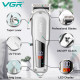 Машинка (триммер) для стрижки волосся VGR V-278 SILVER, Professional, 6 насадок, LED Display, STRONG BATTERY оптом в Україні