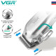 Машинка (триммер) для стрижки волосся VGR V-278 SILVER, Professional, 6 насадок, LED Display, STRONG BATTERY оптом в Україні