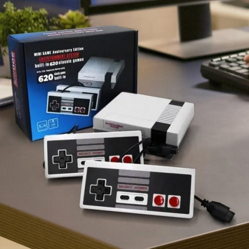 Игровая консоль на 620 игр. Игровая приставка с двумя джойстиками