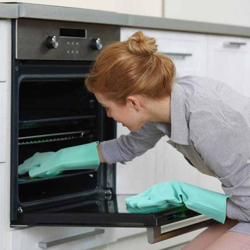 Рукавички для миття посуду із щіткою KITCHEN GLOVES