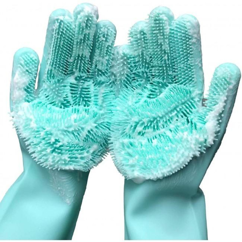 Рукавички для миття посуду із щіткою KITCHEN GLOVES