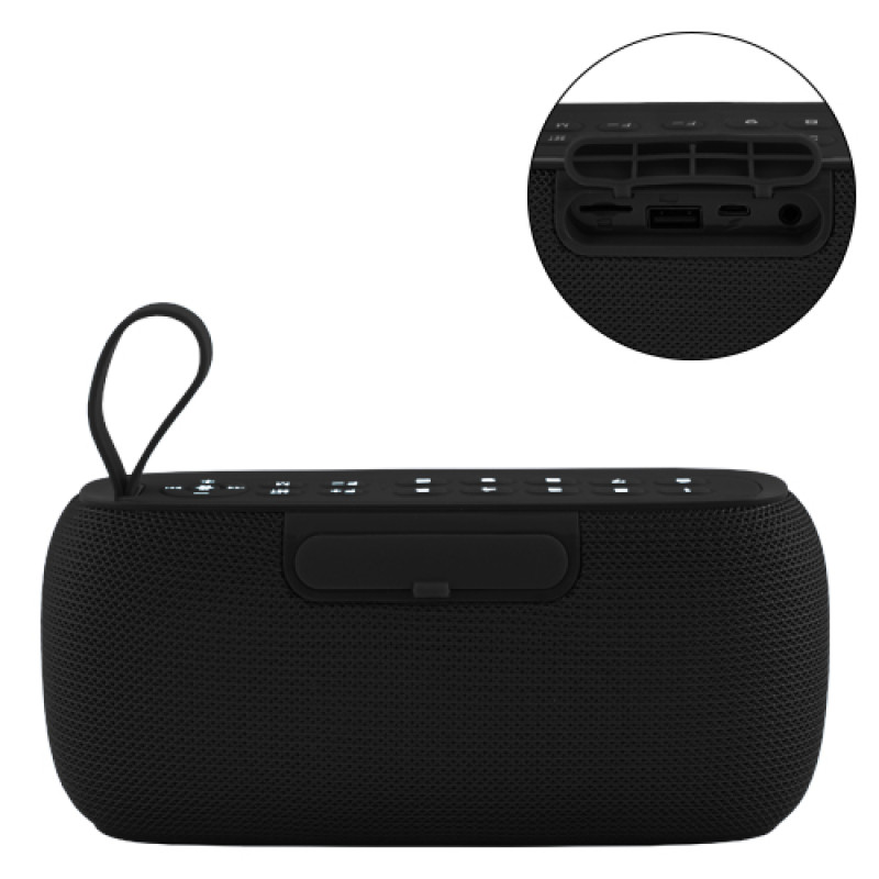 Bluetooth-колонка TG-177, speakerphone, радио, PowerBank, часы, black оптом в Украине