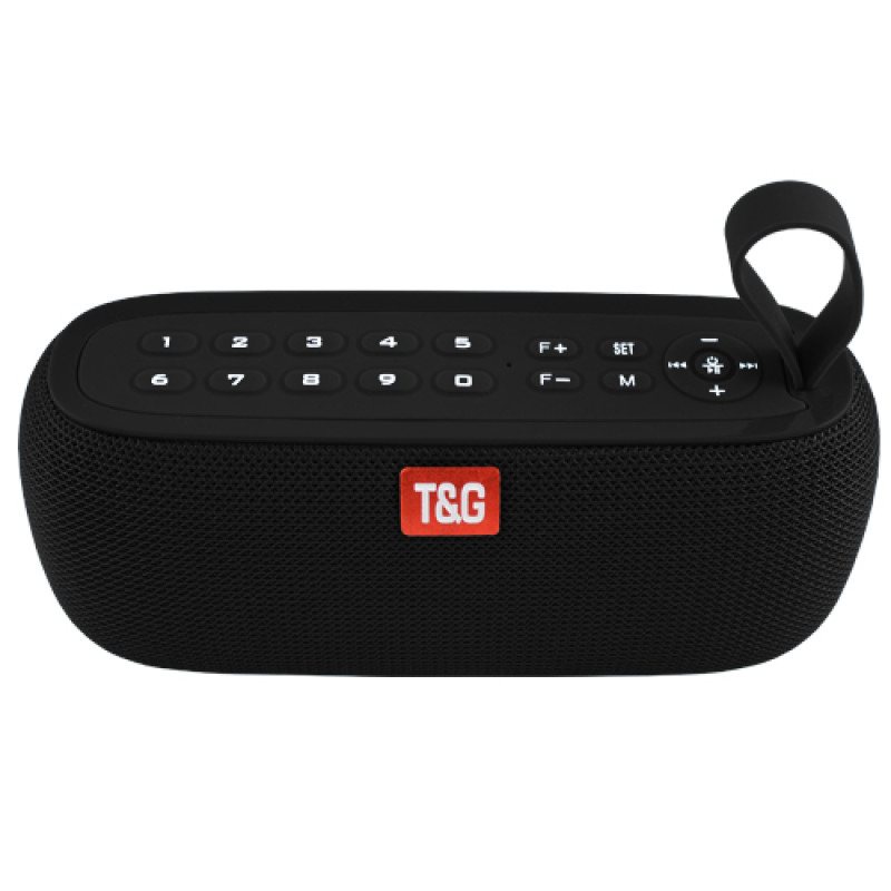 Bluetooth-колонка TG-177, speakerphone, радио, PowerBank, часы, black оптом в Украине