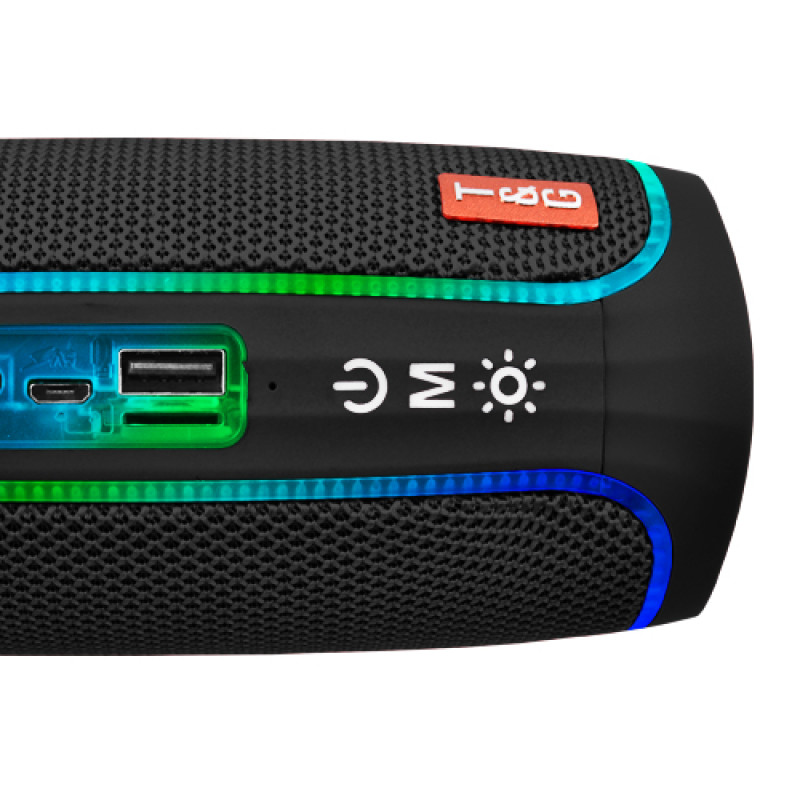 Bluetooth-колонка TG288 з RGB ПІДСВІЧУВАННЯМ, speakerphone, радіо, black