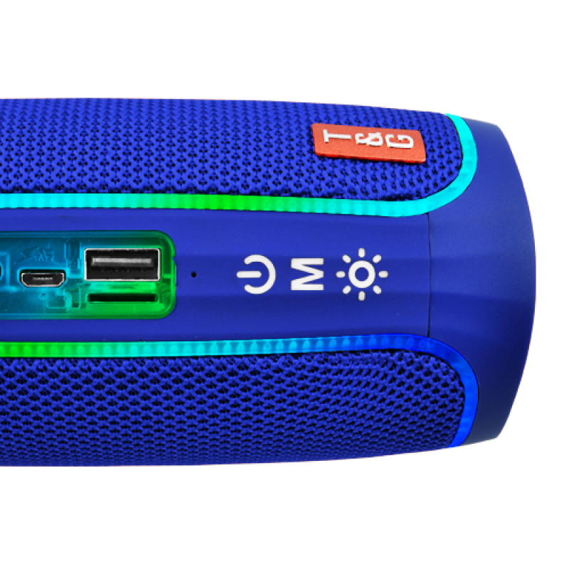 Bluetooth-колонка TG288 з RGB ПІДСВІЧУВАННЯМ, speakerphone, радіо, blue