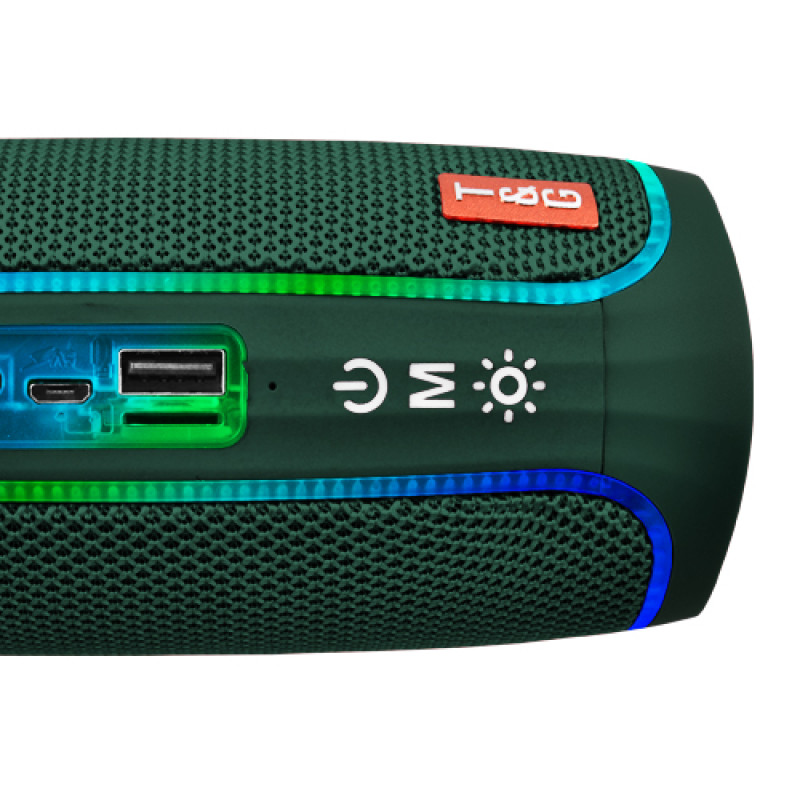 Bluetooth-колонка TG288 з RGB ПІДСВІЧУВАННЯМ, speakerphone, радіо, green