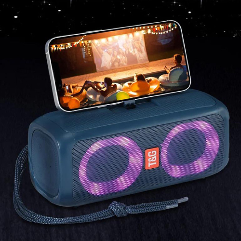 Bluetooth-колонка TG333 з RGB ПІДСВІЧУВАННЯМ, speakerphone, радіо, blue