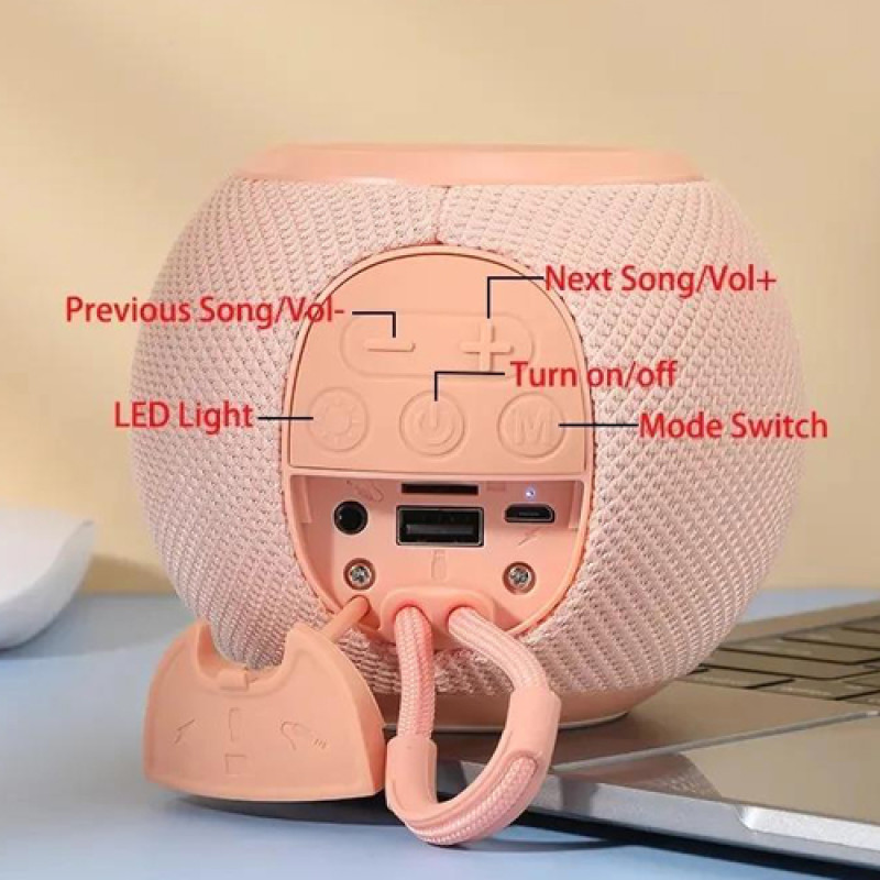 Bluetooth-колонка TG337 з RGB ПІДСВІЧУВАННЯМ, speakerphone, радіо, pink
