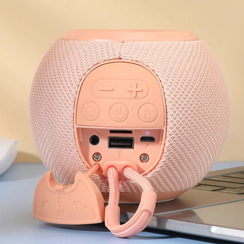 Bluetooth-колонка TG337 з RGB ПІДСВІЧУВАННЯМ, speakerphone, радіо, pink