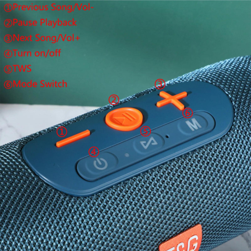 Bluetooth-колонка TG341, з функцією speakerphone, радіо, blue