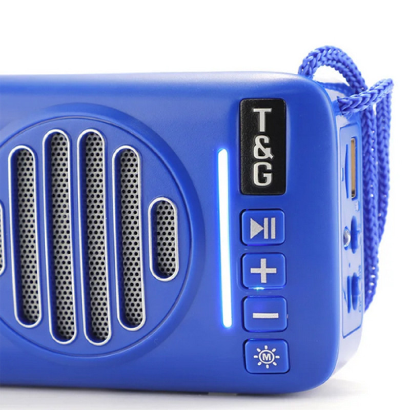 Bluetooth-колонка TG368, speakerphone, радіо, сонячна батарея, blue