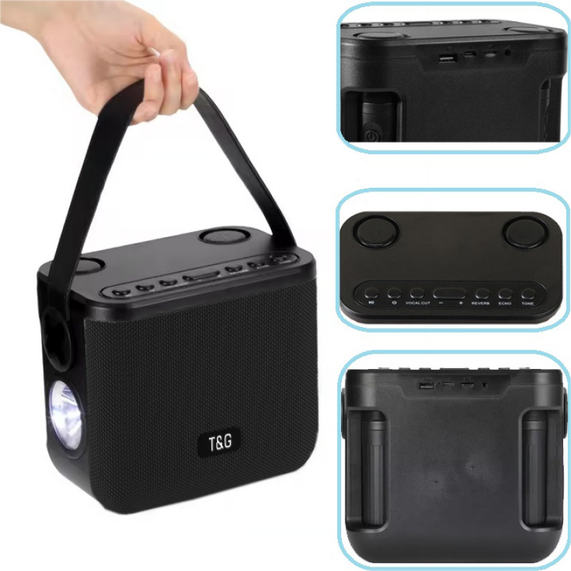 Bluetooth-колонка TG545DK, c функцією speakerphone, радіо, black, 2 мікрофони, ліхтар