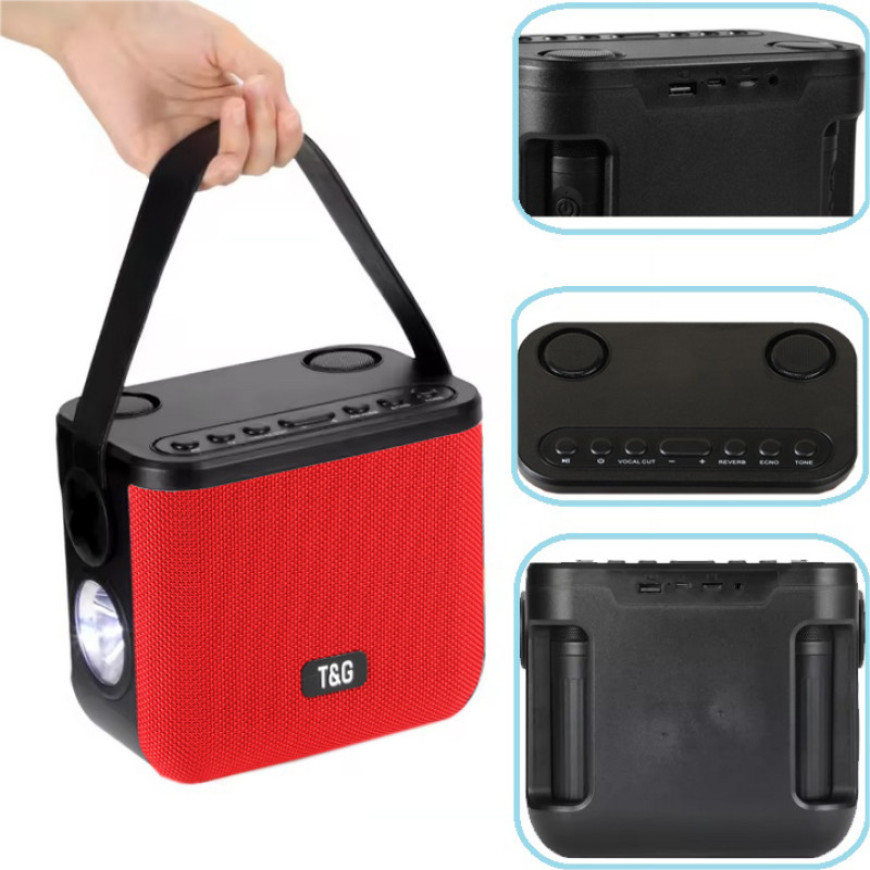 Bluetooth-колонка TG545DK, c функцией speakerphone, радио, red, 2 микрофона, фонарь оптом в Украине