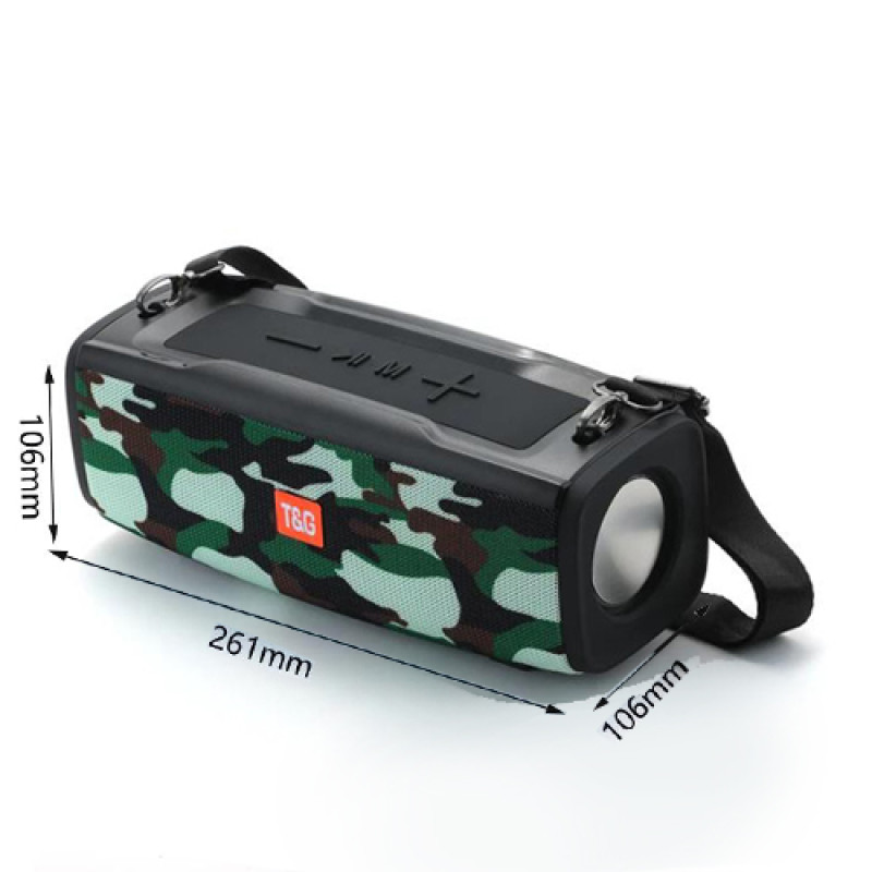 Bluetooth-колонка TG624 з RGB ПІДСВІЧУВАННЯМ, speakerphone, радіо, camouflage
