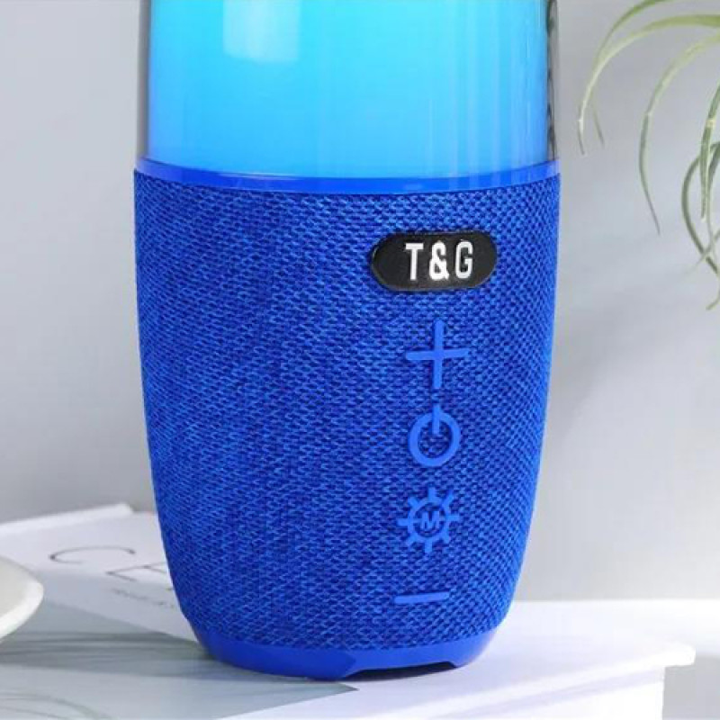Bluetooth-колонка TG644 з RGB ПІДСВІЧУВАННЯМ, speakerphone, радіо, blue
