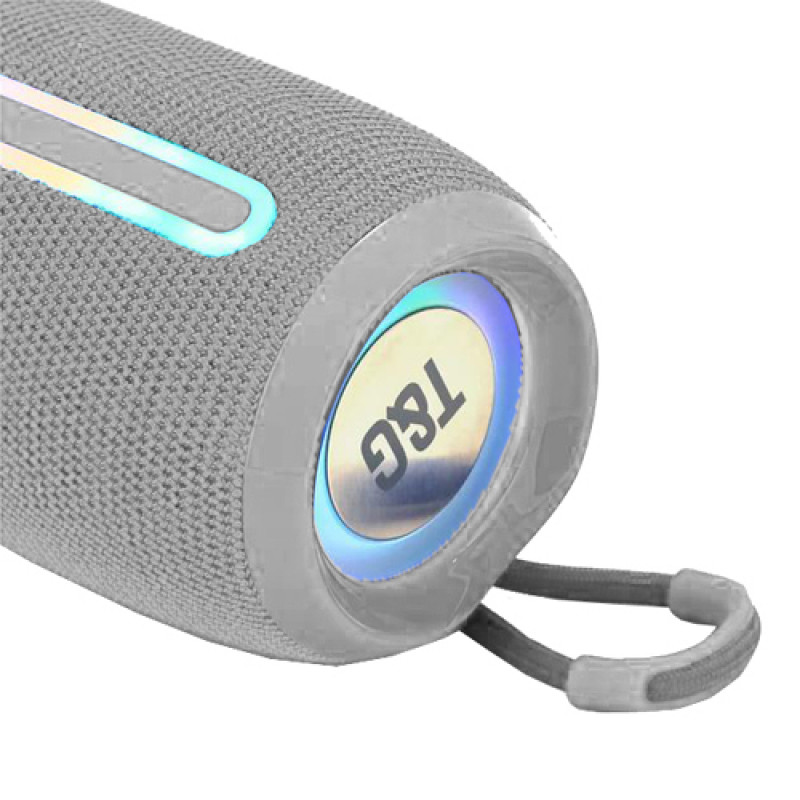 Bluetooth-колонка TG653 з RGB ПІДСВІЧУВАННЯМ, speakerphone, радіо, grey