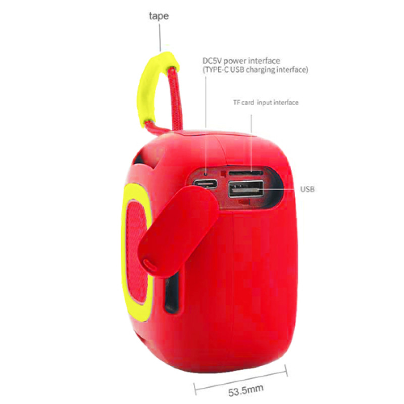 Bluetooth-колонка TG659, c функцією speakerphone, радіо, red