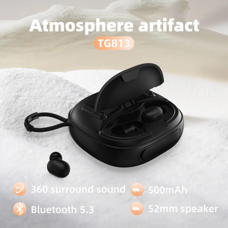 Bluetooth-колонка с наушниками TG813, c функцией speakerphone, радио, black оптом в Украине